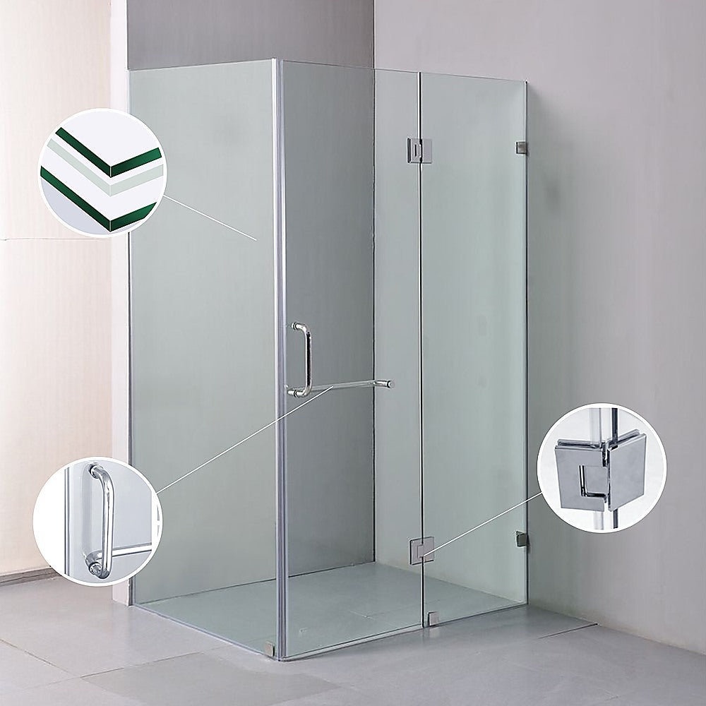 Frameless 10mm Glass Shower Screen 1200x1000 Chrome