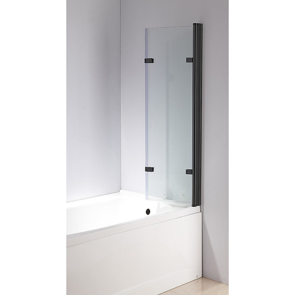 3 Fold Black Shower Screen Door Panel 1300 x 1400mm