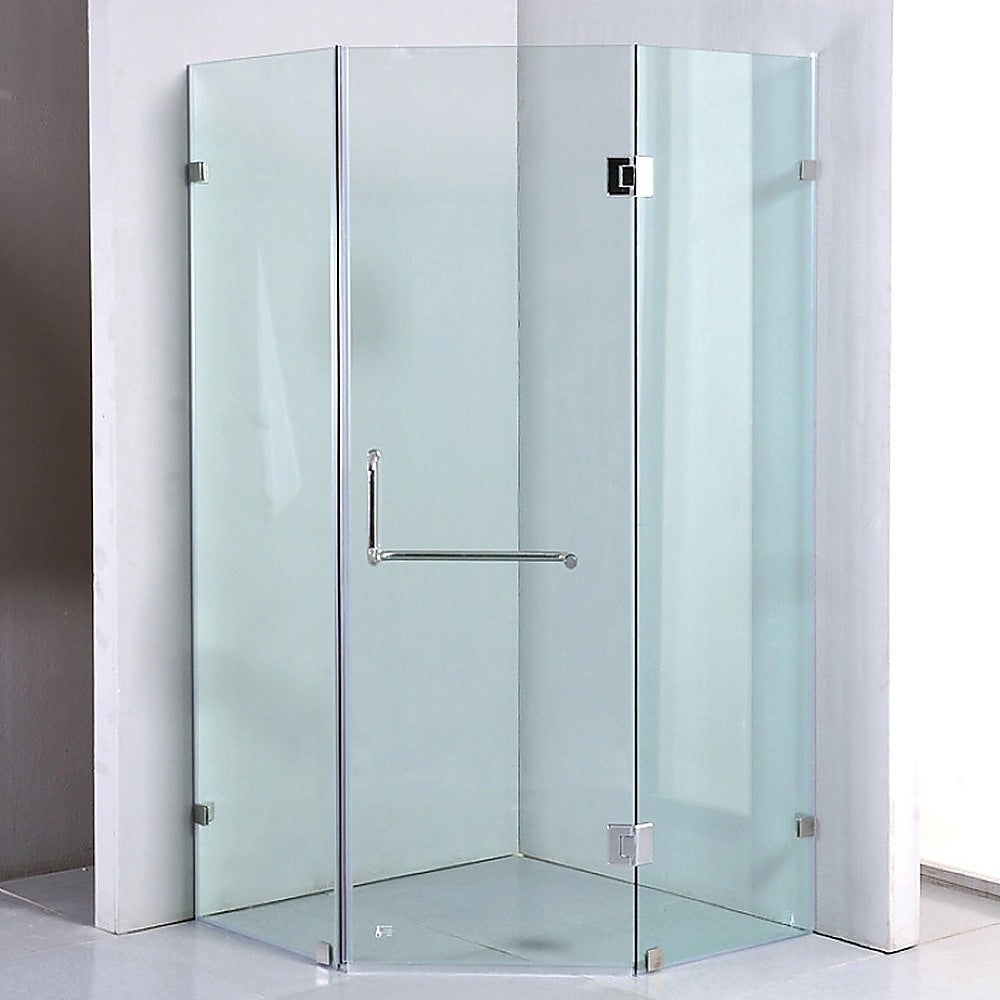 Frameless Diamond Shower Screen, 10mm Glass, 900x900mm, Della Francesca