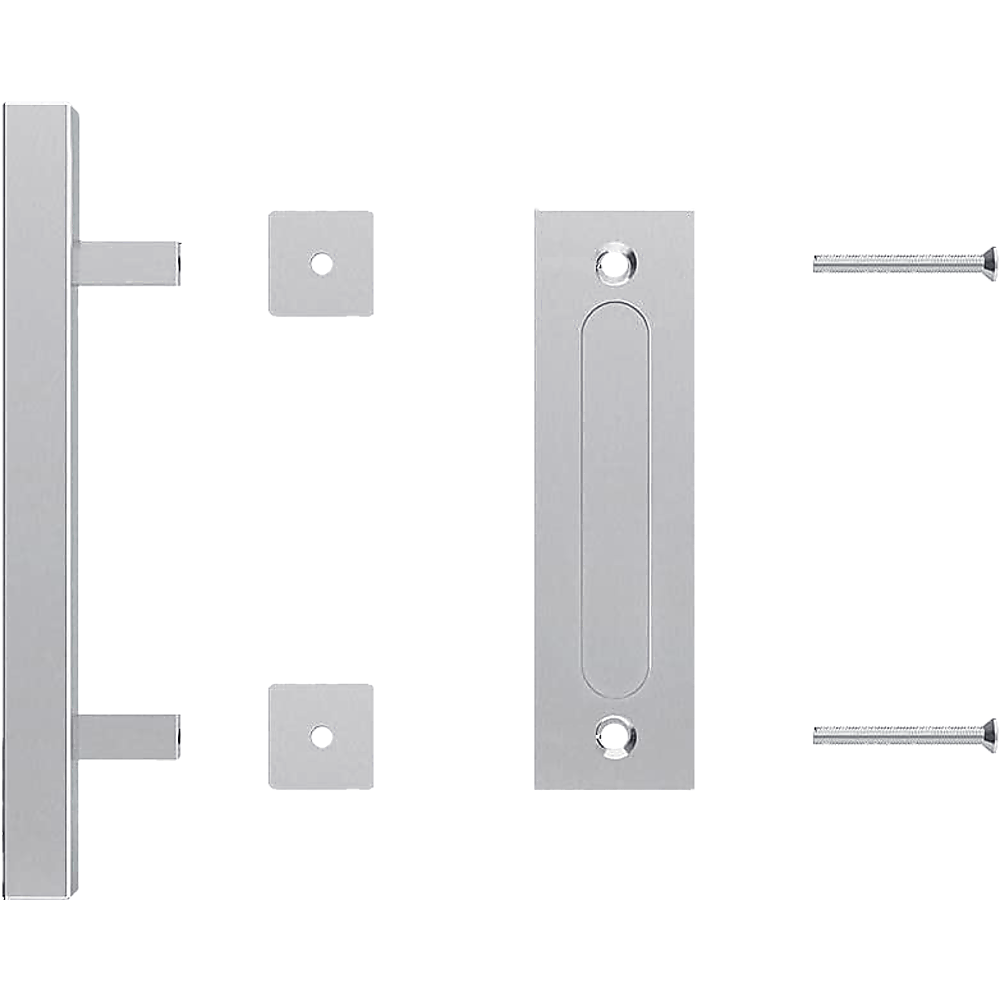 Stainless Steel 12" Square Flush Pull Barn Door Handle Set