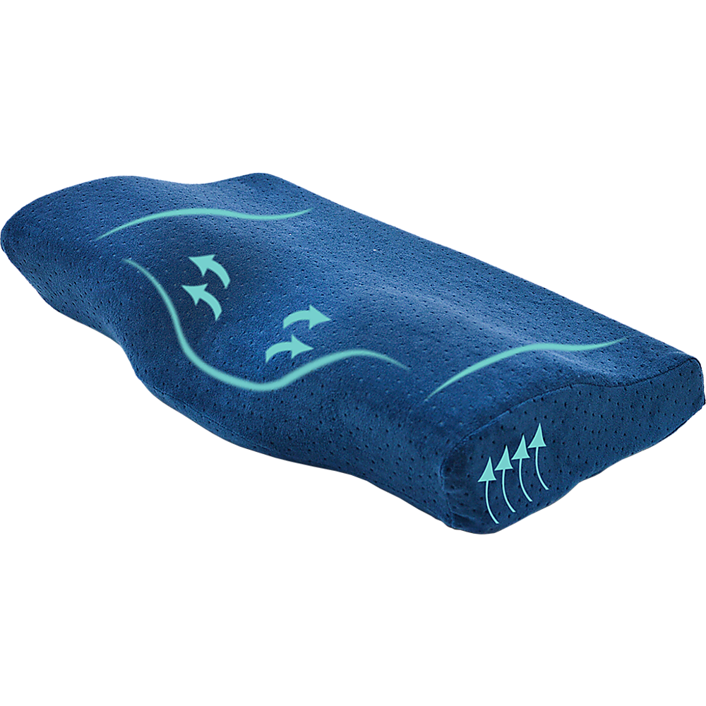 Blue Memory Foam Neck Pillow Cushion Support - Randy & Travis