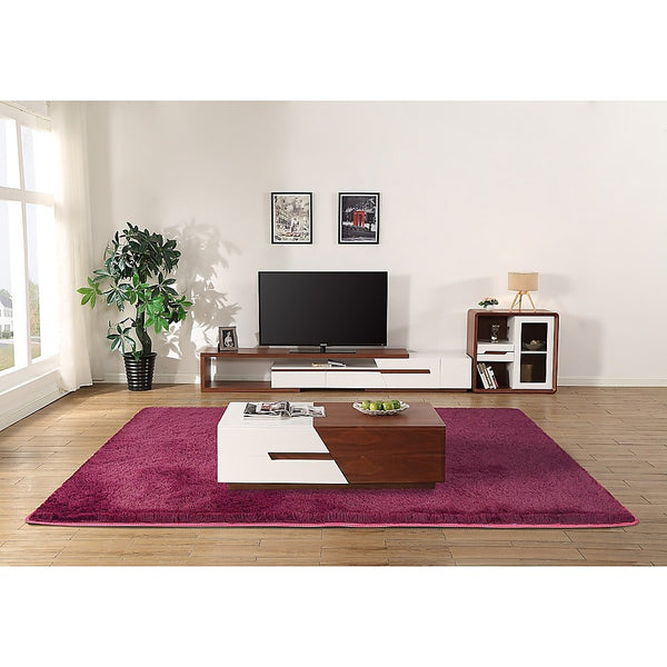 230x160cm Floor Rugs Large Shaggy Rug Area Carpet Bedroom Living Room Mat - Burgundy