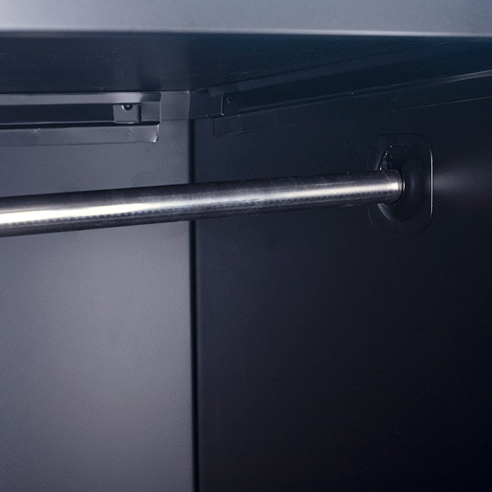 Black Steel Single-Door Locker with Air Vents and Rod