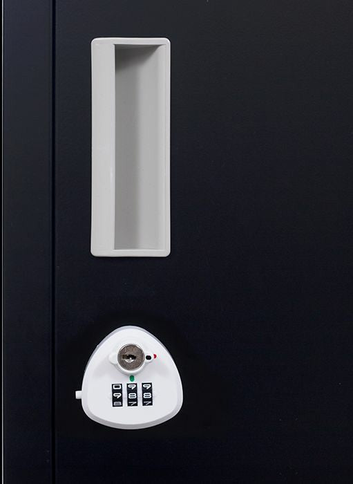 Durable 4-Door Black Steel Locker with Combo Lock