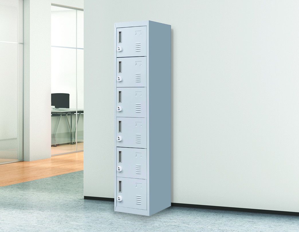 Durable Steel 6-Door Locker with Combo Lock for Office and Gym