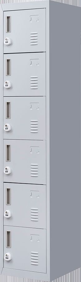 Durable Steel 6-Door Locker with Combo Lock for Office and Gym