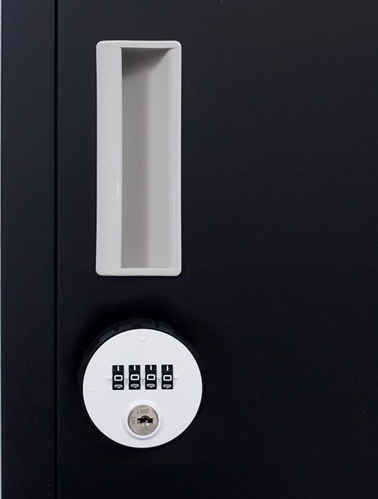 Durable Steel 6-Door Locker with 4-Digit Lock - Black Storage