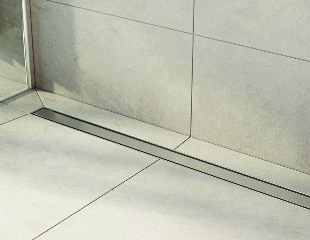 1000mm Tile Insert Bathroom Shower Stainless Steel Grate Drain w/Centre outlet Floor Waste