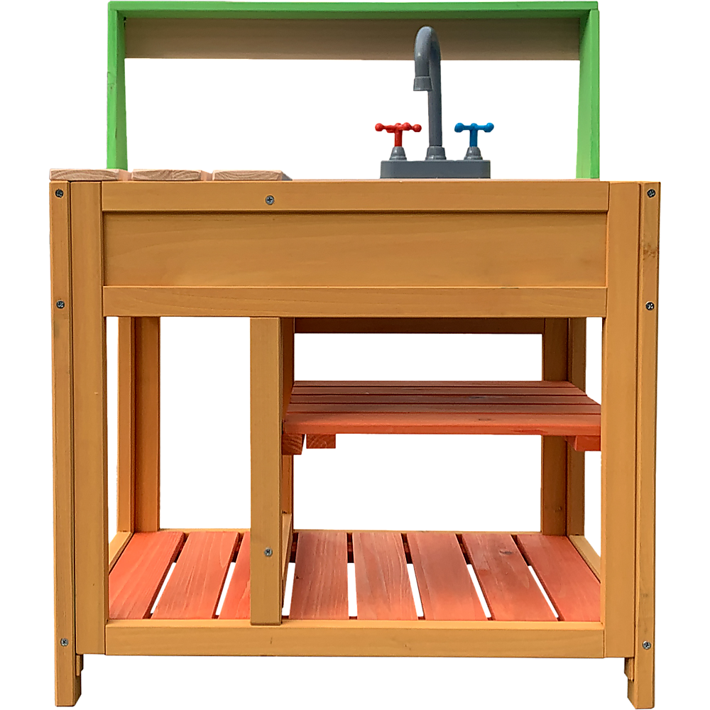 Timber Mud Kitchen with Sink & Shelves - Outdoor Play Set