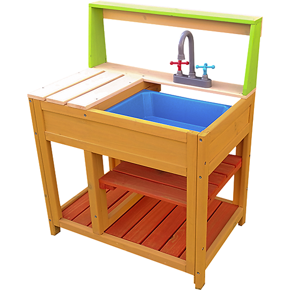 Timber Mud Kitchen with Sink & Shelves - Outdoor Play Set