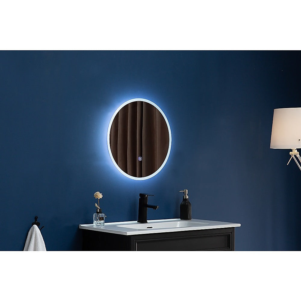 Anti-Fog LED Bathroom Mirror, 50cm, Waterproof, Touch Controls