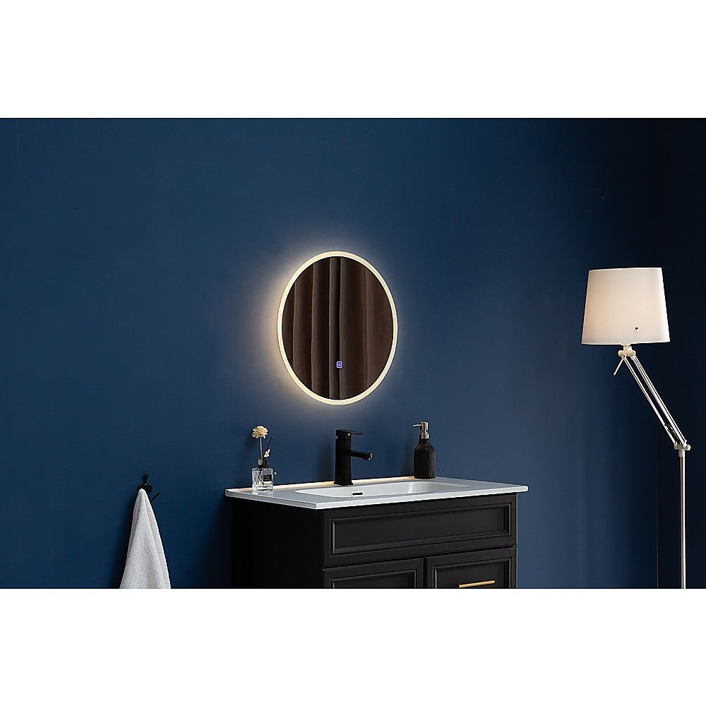 Anti-Fog LED Bathroom Mirror, 50cm, Waterproof, Touch Controls