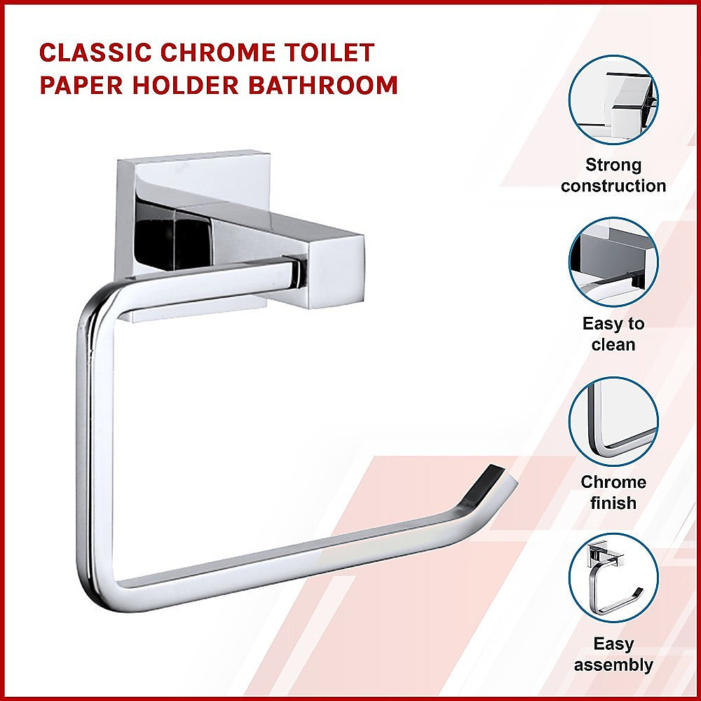 Classic Chrome Toilet Paper Holder Bathroom