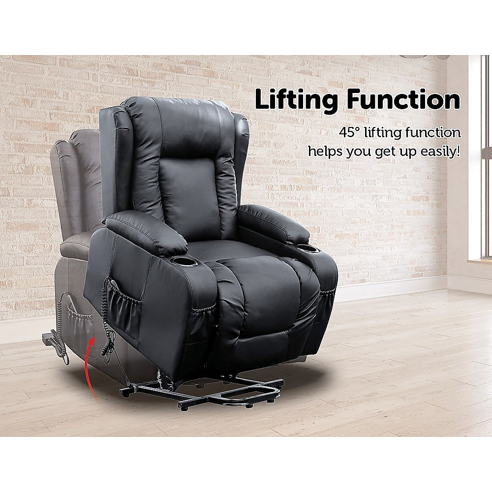 Heated Massage Recliner Chair with Lift and Storage