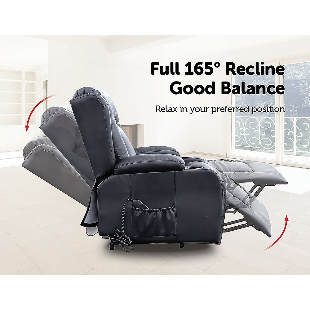 Heated Massage Recliner Chair with Lift and Storage