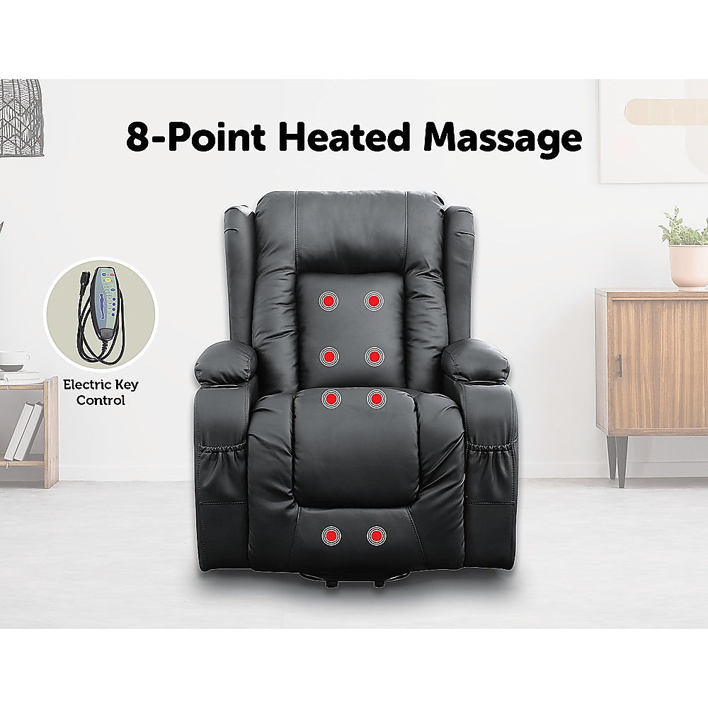 Heated Massage Recliner Chair with Lift and Storage