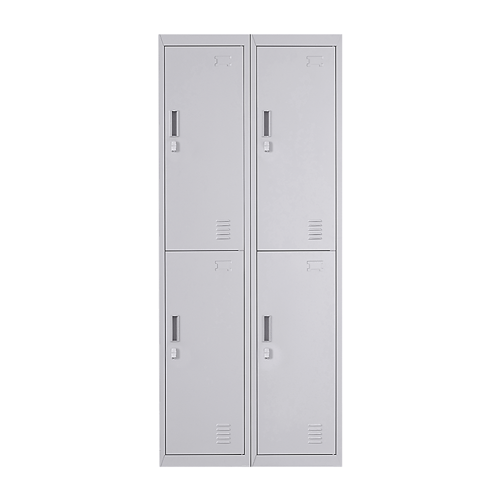 Durable 4-Door Steel Gym Office Locker with Padlock, Grey