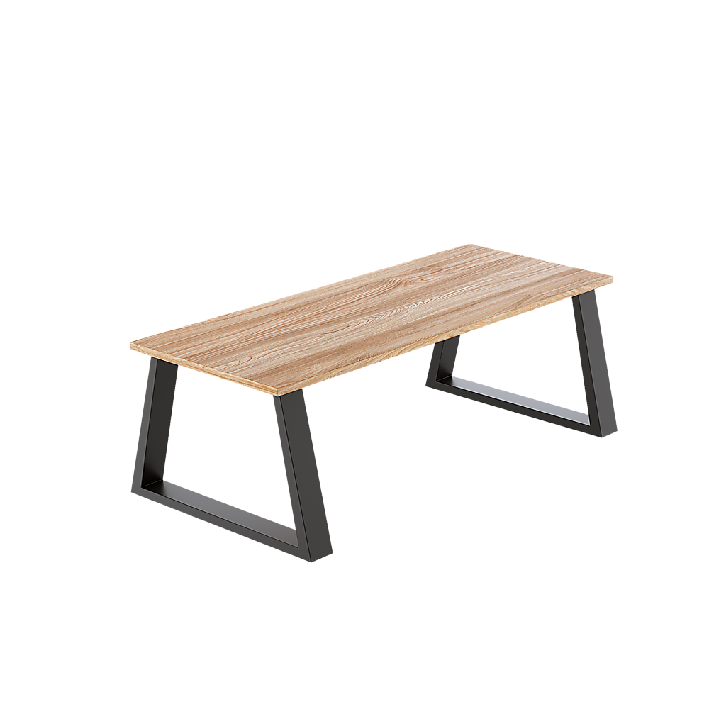 Trapezium-Shaped Table Bench Desk Legs Retro Industrial Design Fully Welded - Black