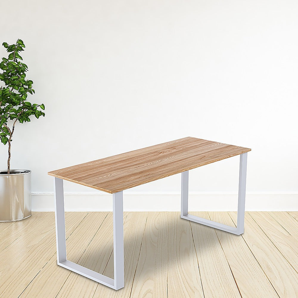 Durable White Rectangular Iron Table Legs with Foot Pads