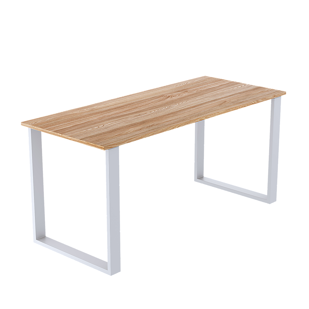 Durable White Rectangular Iron Table Legs with Foot Pads