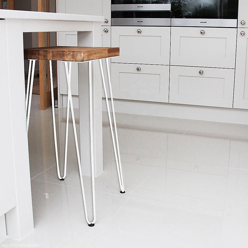 White Industrial Mid-Century Hairpin Table Legs Set of 4