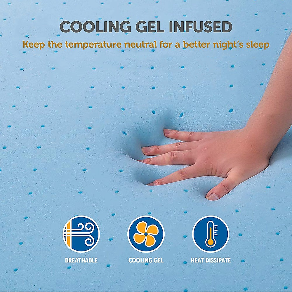 Cooling Gel-Infused Memory Foam Mattress Topper, Double, Palermo