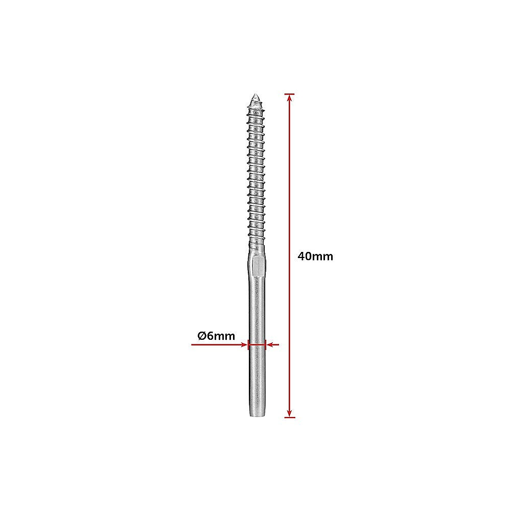 Durable SS DIY Rope Balustrade Kit, Lag Screws, 3.2mm - 20 pcs