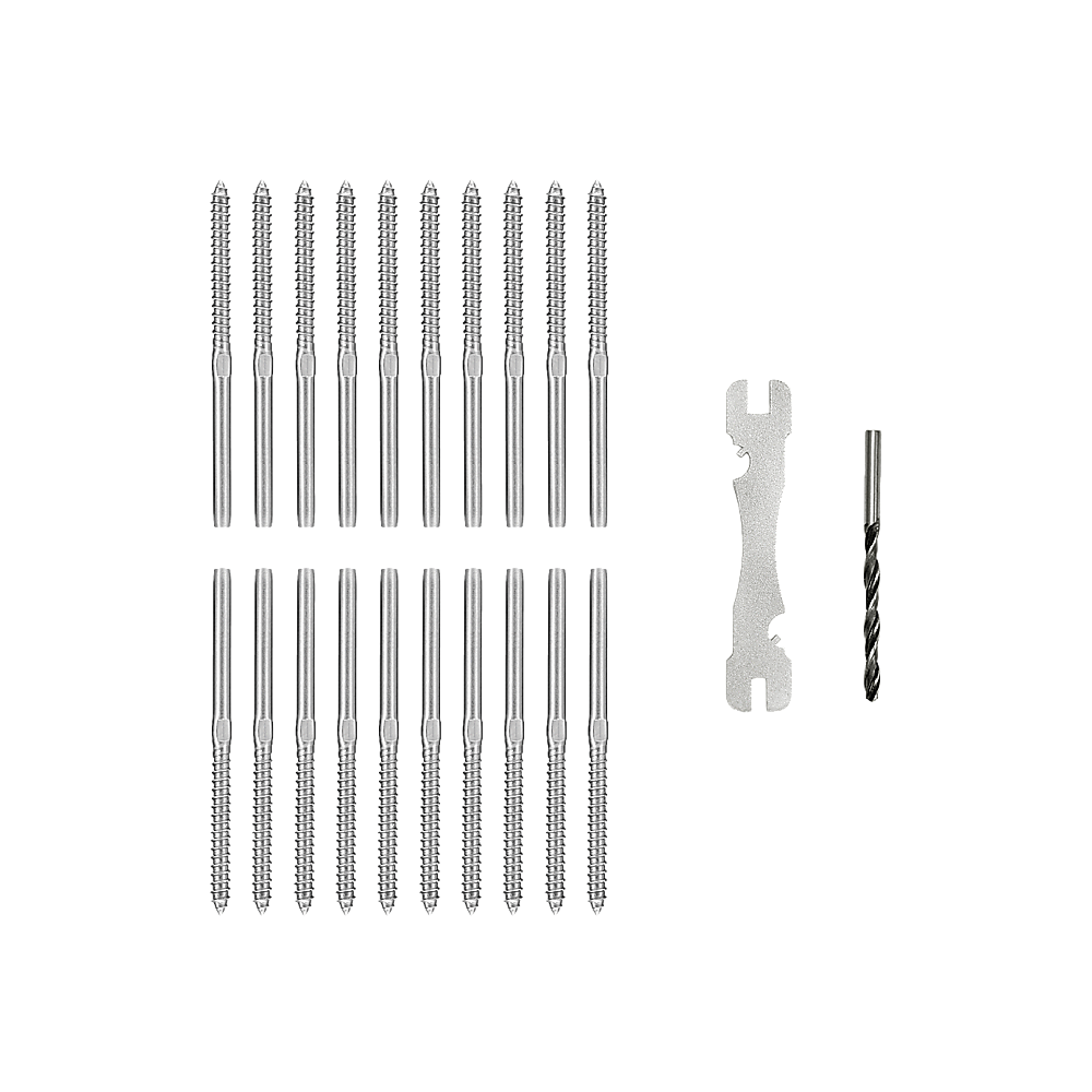 Durable SS DIY Rope Balustrade Kit, Lag Screws, 3.2mm - 20 pcs