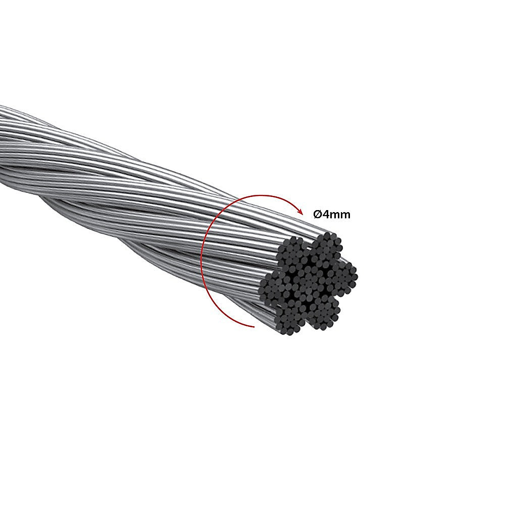 50M 4mm 316 Marine Grade Stainless Steel Wire Rope Cable