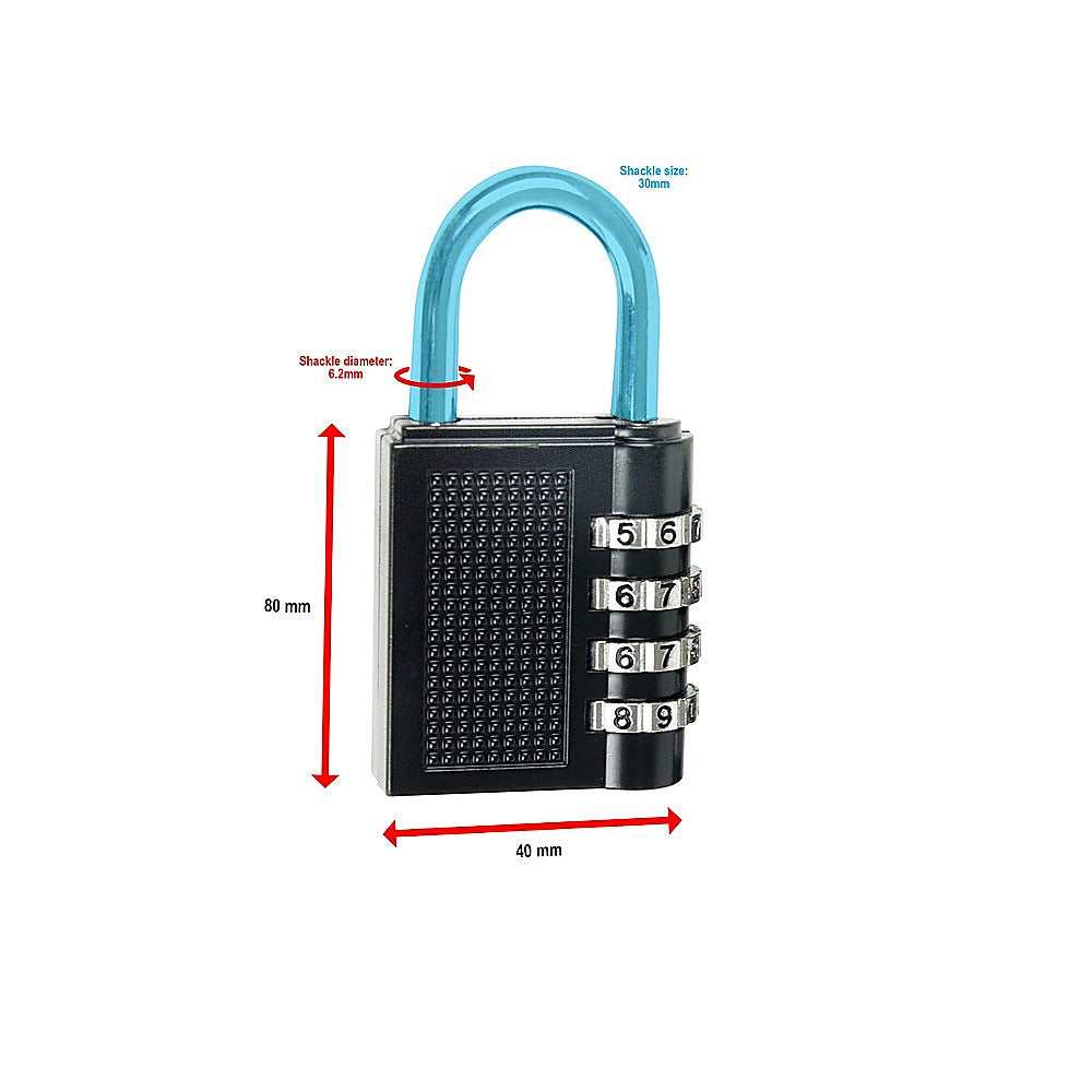 X2 Combination Padlock 4-Digit Outdoor Weatherproof Security School Lock Travel