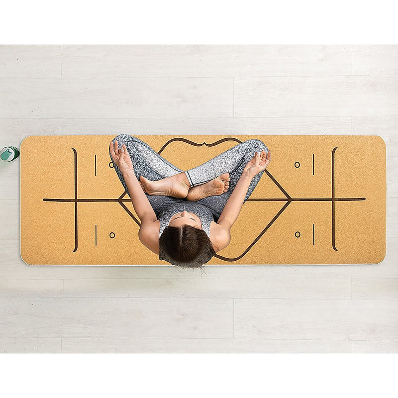 Natural Cork TPE Yoga Mat Sports Eco Friendly Exercise Fitness Gym