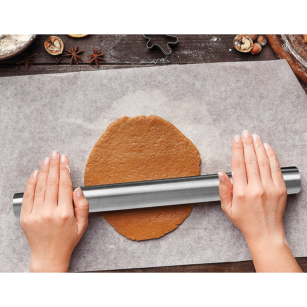 Professional Rolling Pin for Baking Premium 304 Stainless Steel Kitchen Rod