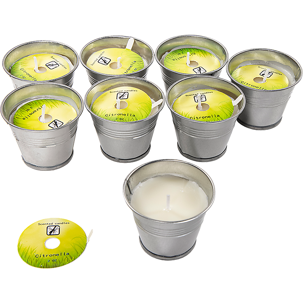 8x Mosquito Insect Bug Repellent Small Bucket Citronella Candles