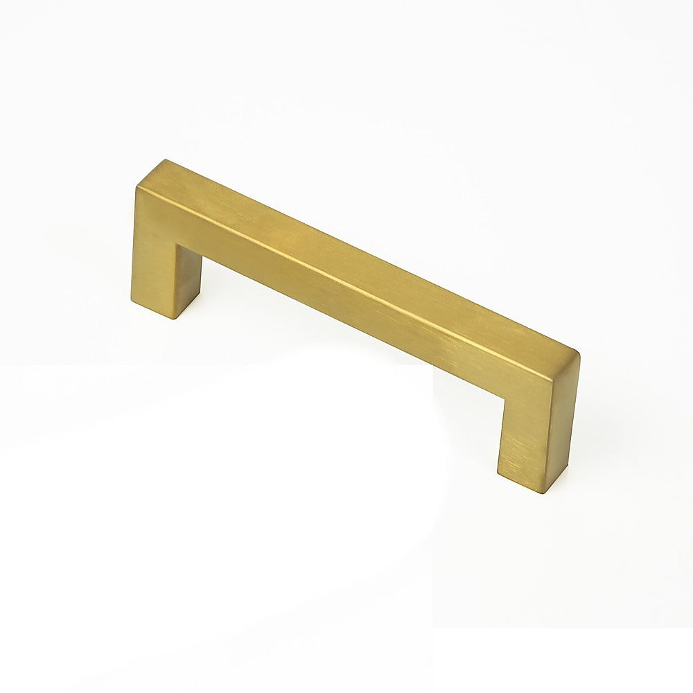 Brushed Brass Drawer Pulls, Gold Finish, 15x, Stainless Steel