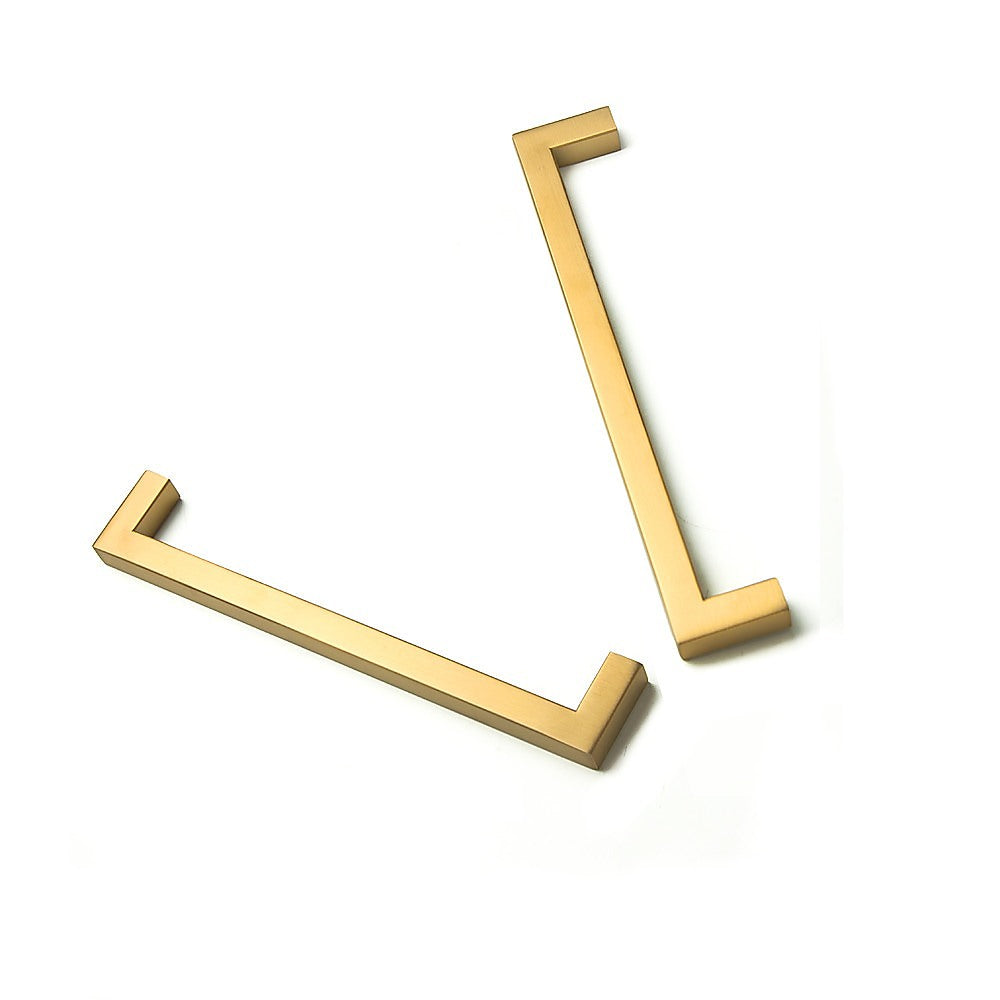 Brushed Brass Drawer Pulls, 192mm, Stainless Steel, Set of 15