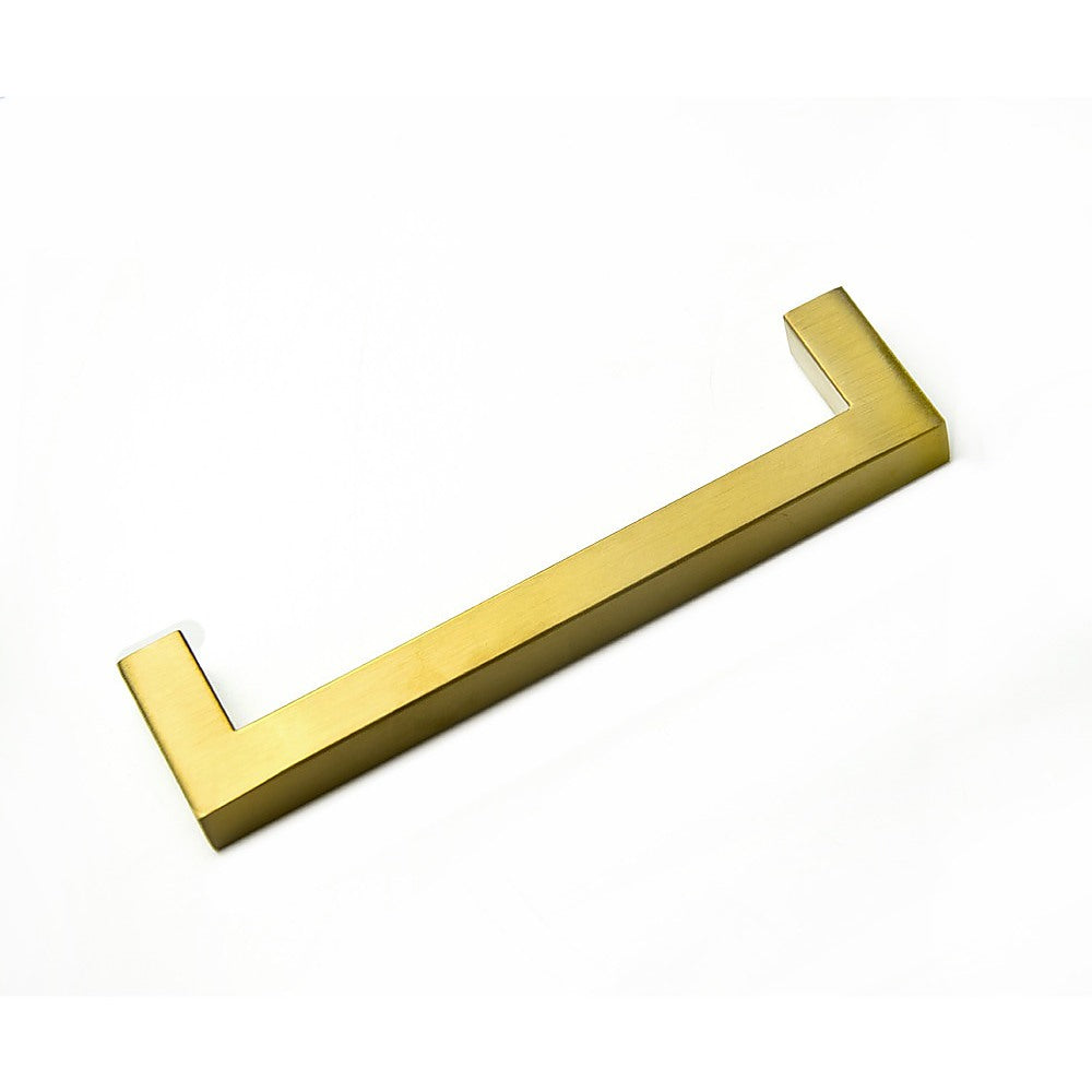 15x Brushed Brass Drawer Pulls Stainless Steel Gold 128mm