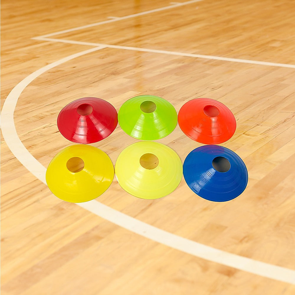 60 Pack Colourful Training Discs Cones with Carry Stand