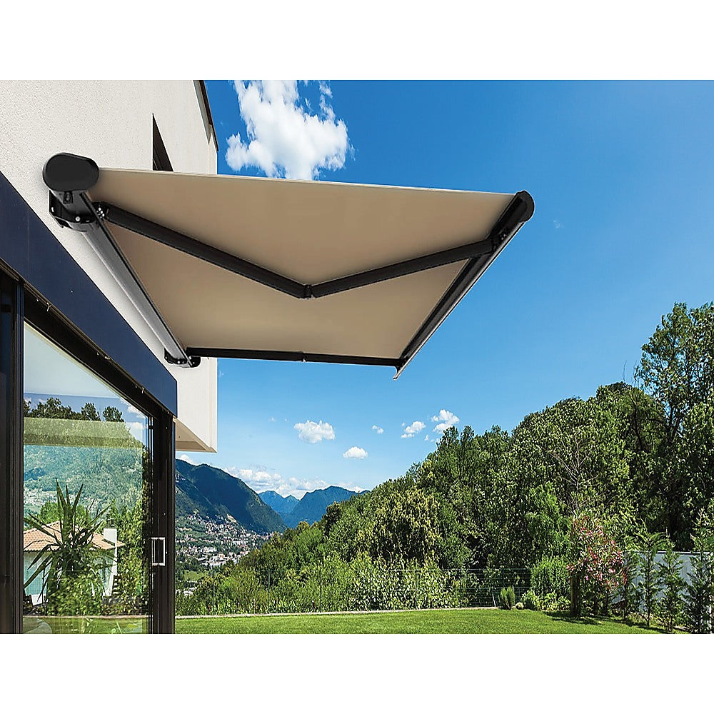 Heavy Duty Retractable Folding Arm Awning 5.5x3m Beige