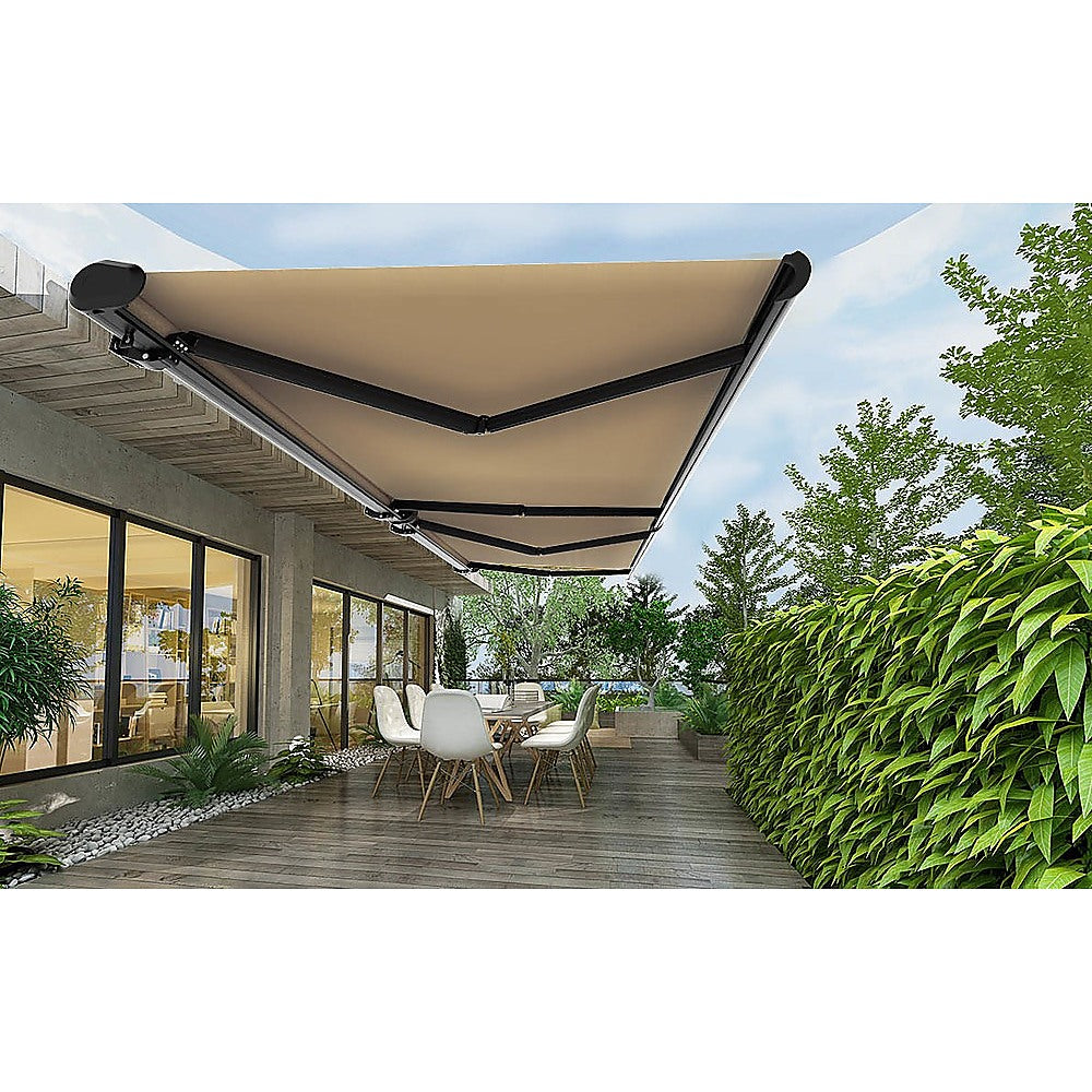 Heavy Duty Retractable Folding Arm Awning 5.5x3m Beige