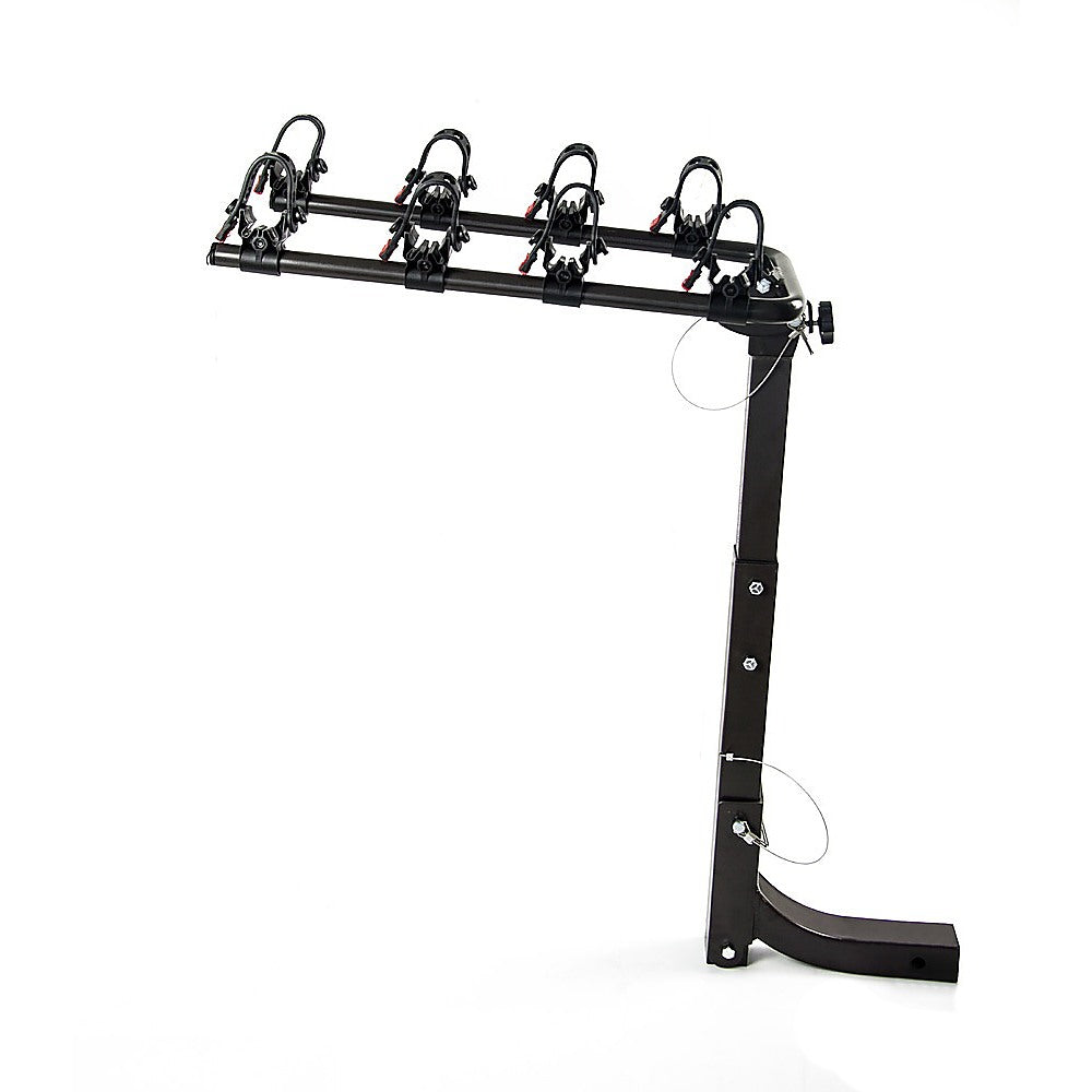 Heavy-Duty 4-Bike Carrier Rack, Hitch Mount, Black, Steel