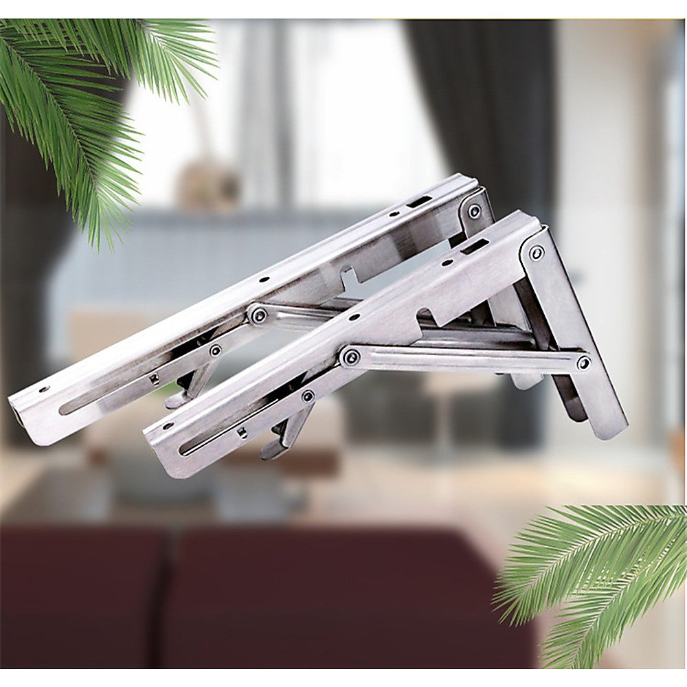 Heavy-Duty 20" Stainless Steel Folding Table Bracket Set | 50kg Load