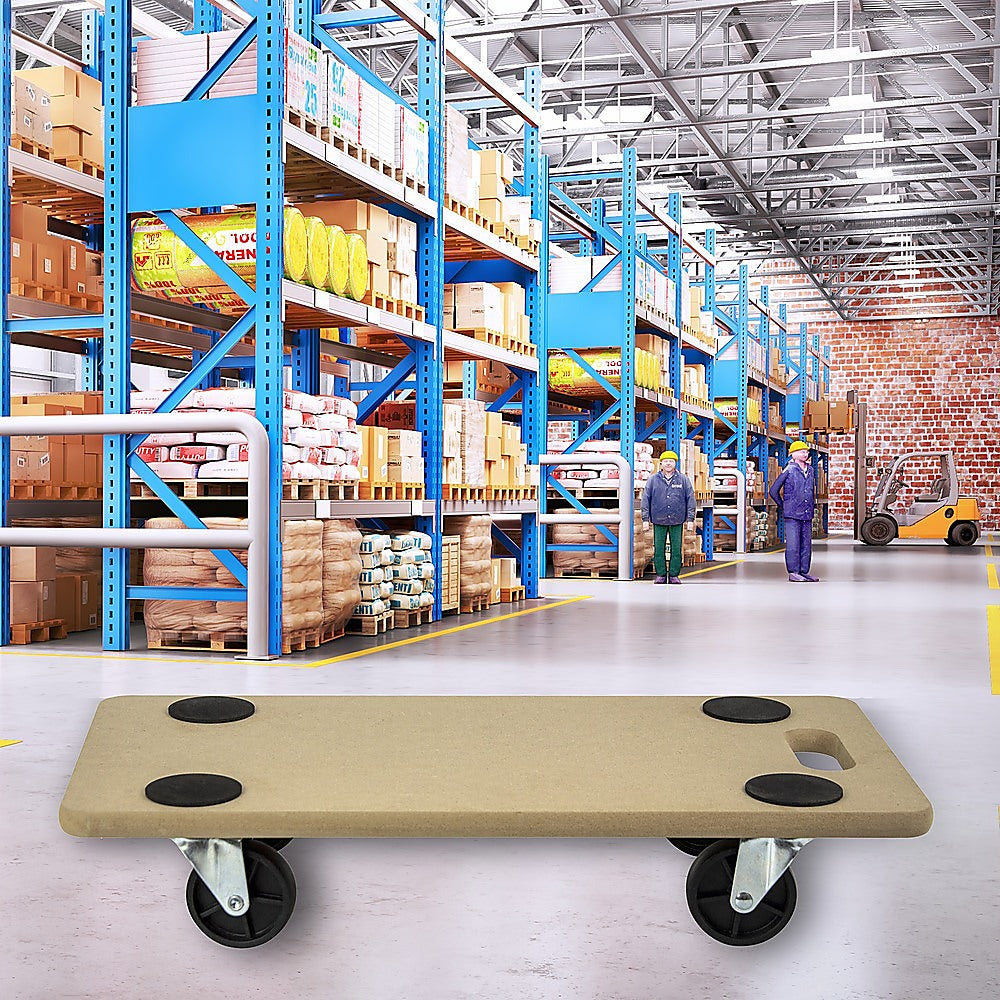 Moving Trolley Rack 200kg Heavy Duty Hand Dolly Furniture Wooden Trolley Cart Moving Platf