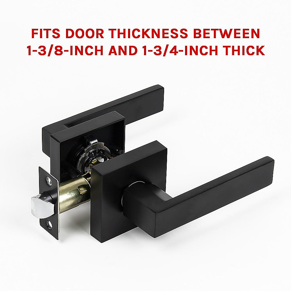 Heavy-Duty Black Zinc Alloy Door Handle Set - Passage