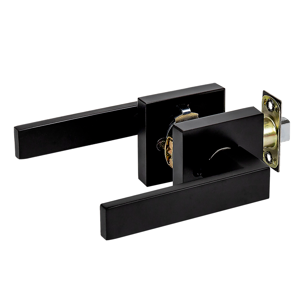 Heavy-Duty Black Zinc Alloy Door Handle Set - Passage