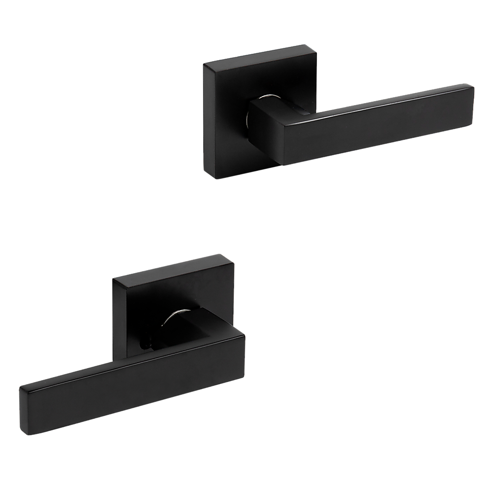 Heavy-Duty Black Zinc Alloy Door Handle Set - Passage