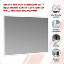 Smart Mirror Bathroom Vanity LED Lighted Wall Mirror 800x600mm