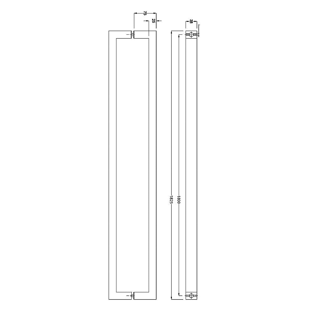 Brushed Satin Stainless Steel Entrance Door Pull Handle 1800mm