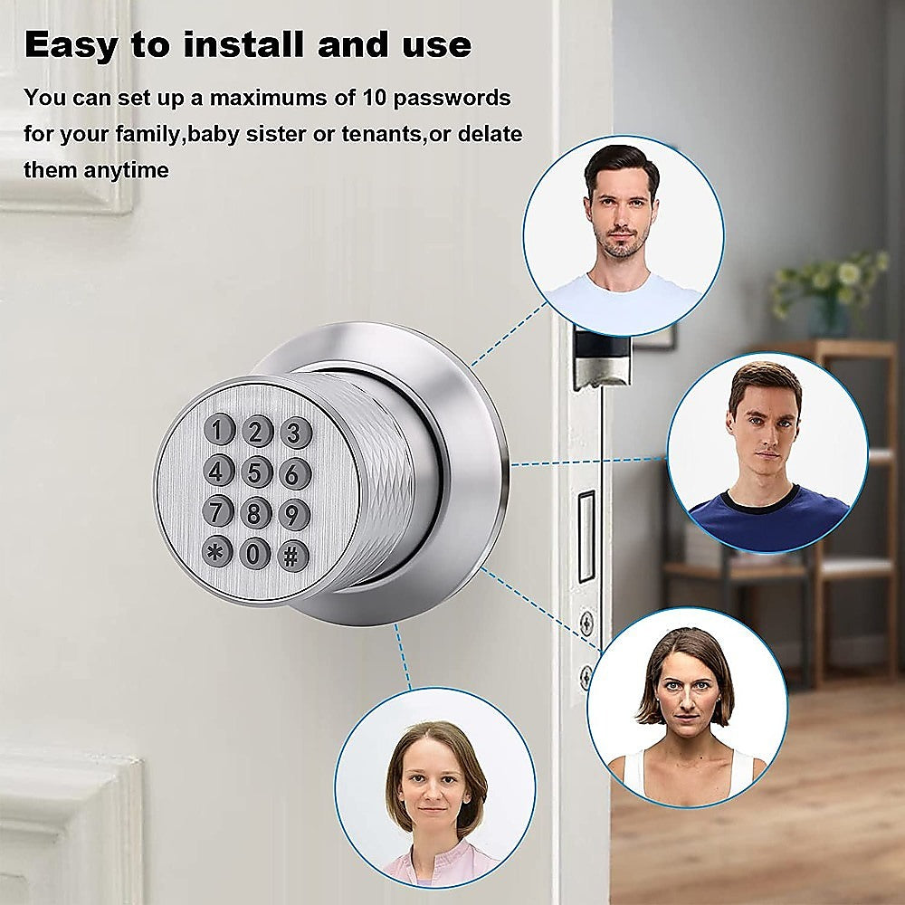 Digital Electronic Code Door Lock Keyless Entry Keypad Programmable Lock Knob