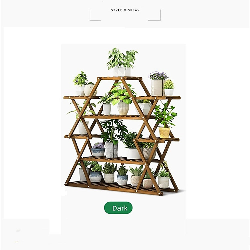 Eco-Friendly Bamboo Flower Plant Shelf Rack (105x25x114cm)