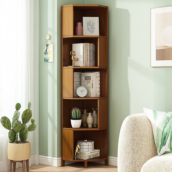 5-Shelf Corner Bookcase